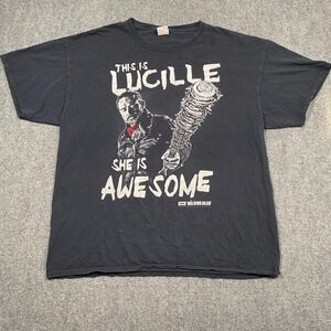 The Walking Dead Negan Lucille She Is Awesome Graphic T Shirt Mens Black